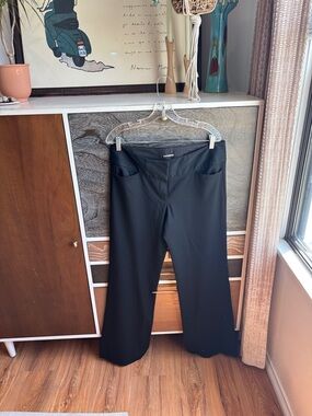 Express Black “Editor” Wide-Leg Ponte Trousers